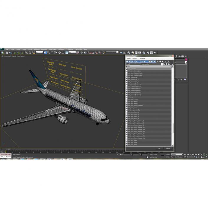 Boeing 767-200 Condor Flugdienst Rigged 3D model