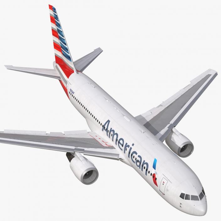 Boeing 767-200 American Airlines Rigged 3D model