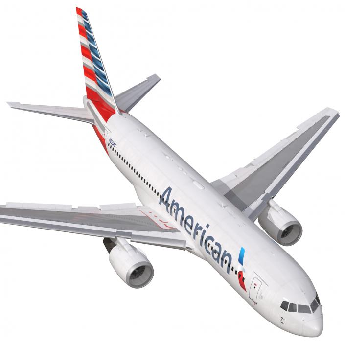 Boeing 767-200 American Airlines Rigged 3D model