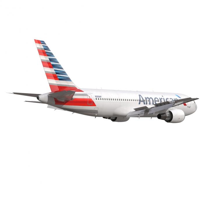 Boeing 767-200 American Airlines Rigged 3D model