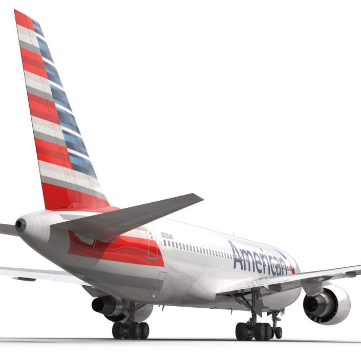 Boeing 767-200 American Airlines Rigged 3D model