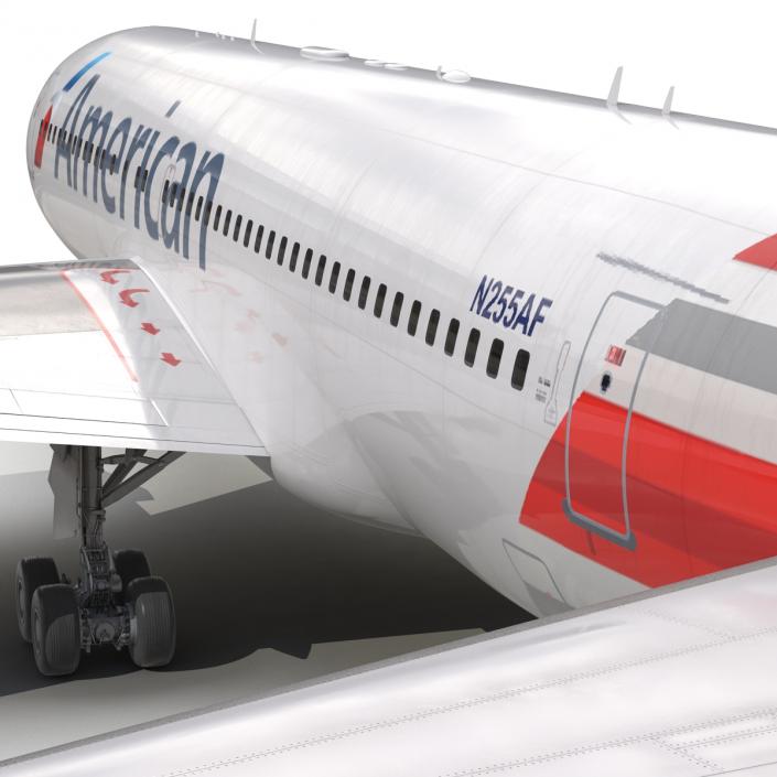 Boeing 767-200 American Airlines Rigged 3D model