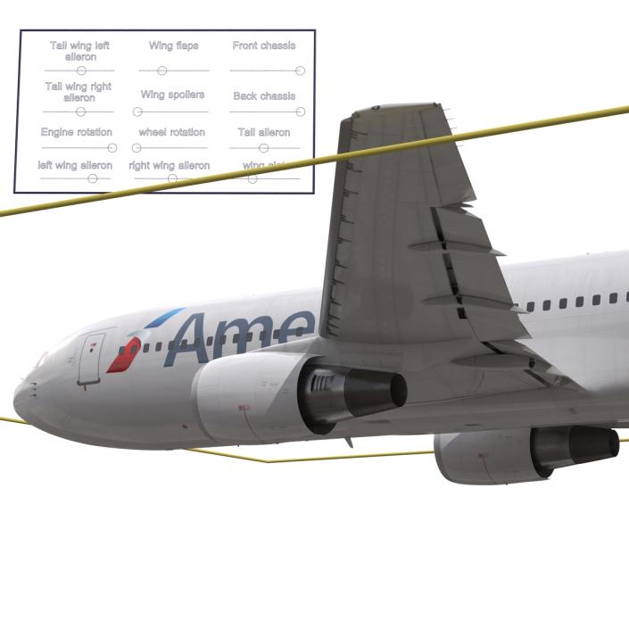 Boeing 767-200 American Airlines Rigged 3D model