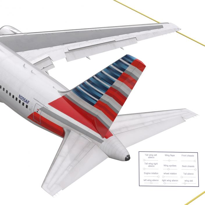 Boeing 767-200 American Airlines Rigged 3D model