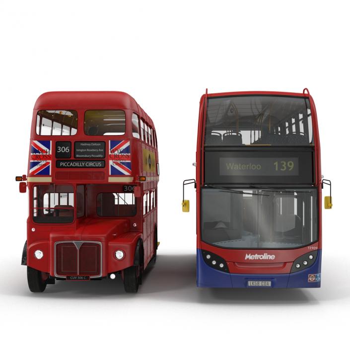 3D London Bus and Taxi Vehicle Set 2 model