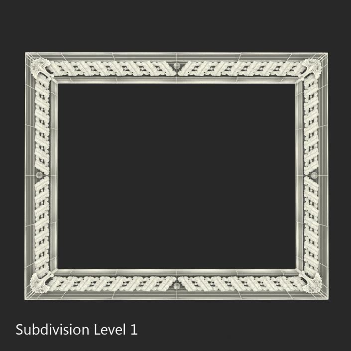 3D Baroque Picture Frame 8 model