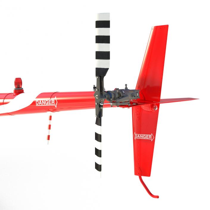 Helicopter Robinson R22 Rigged Red 3D model