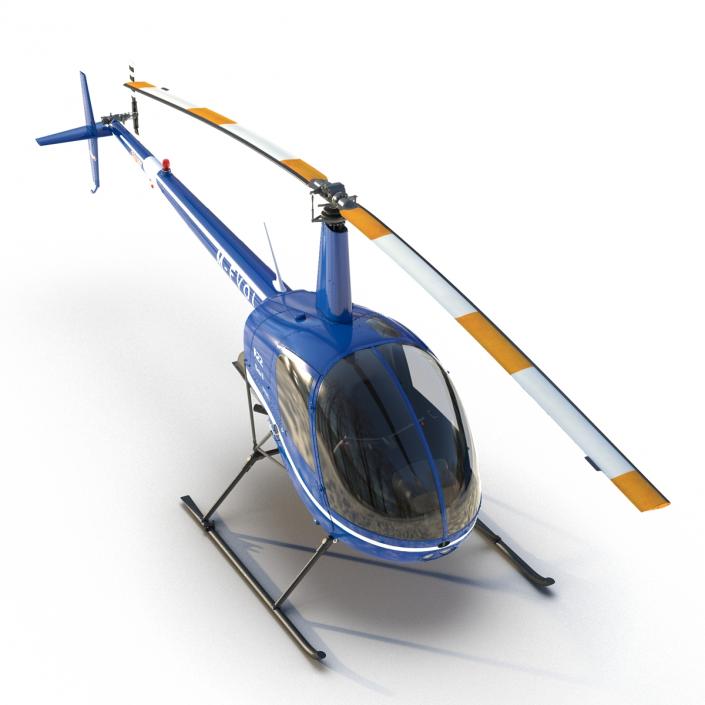 3D model Helicopter Robinson R22 Rigged