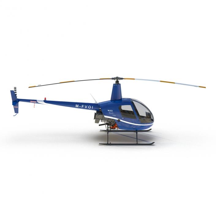 3D model Helicopter Robinson R22 Rigged