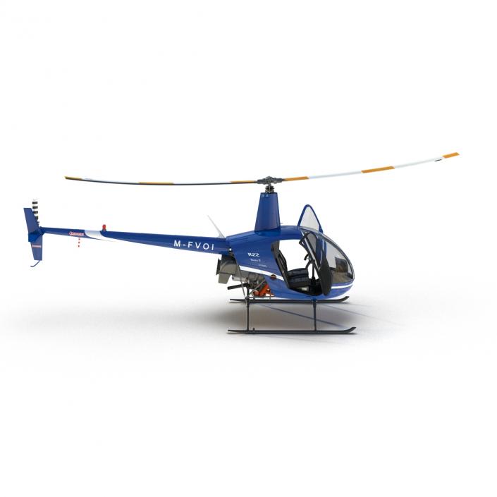 3D model Helicopter Robinson R22 Rigged