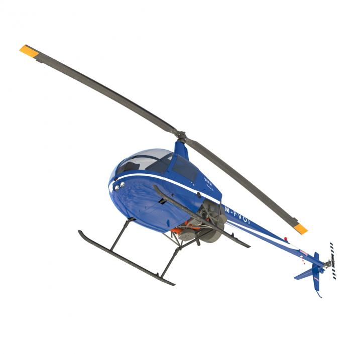 3D model Helicopter Robinson R22 Rigged