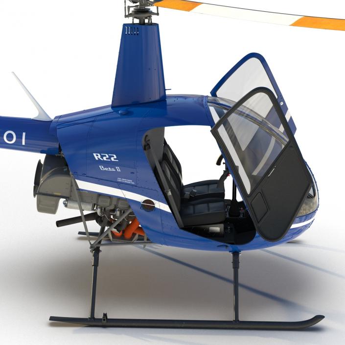 3D model Helicopter Robinson R22 Rigged