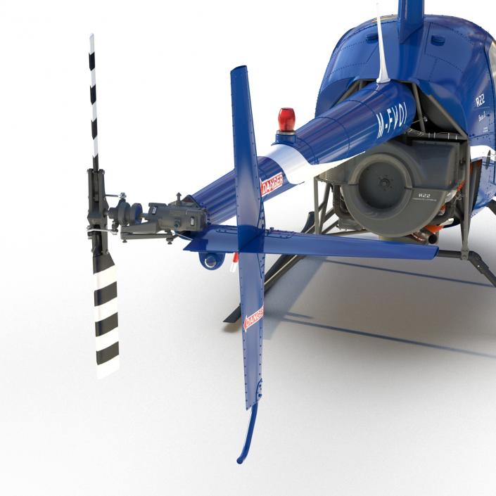 3D model Helicopter Robinson R22 Rigged