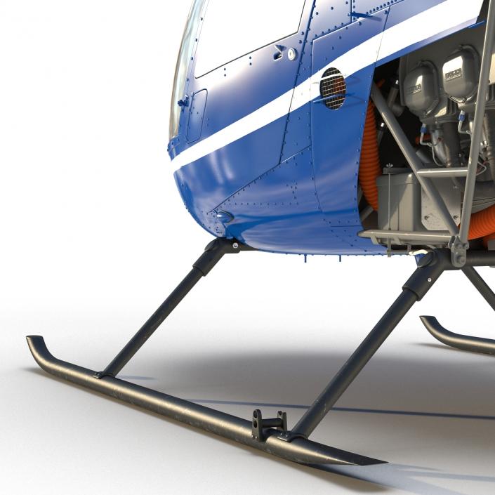 3D model Helicopter Robinson R22 Rigged