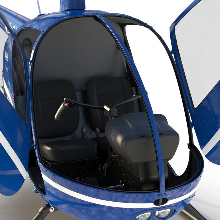 3D model Helicopter Robinson R22 Rigged