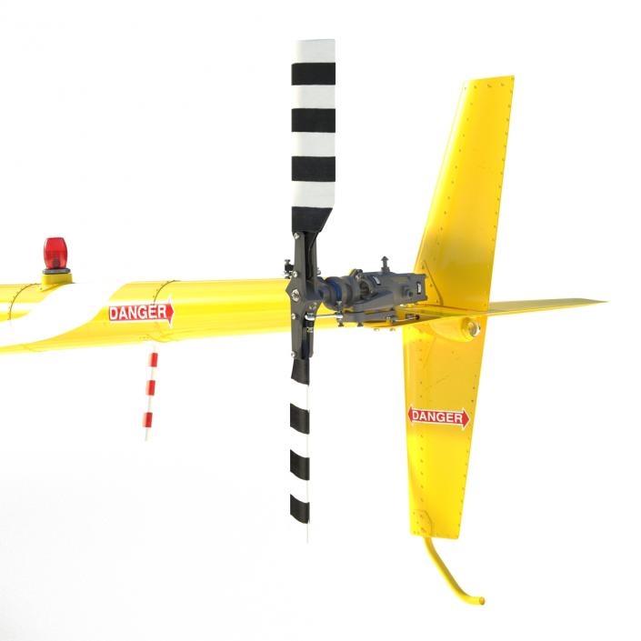 Helicopter Robinson R22 Rigged Yellow 3D