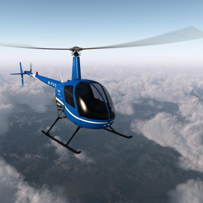 3D Helicopter Robinson R22 model