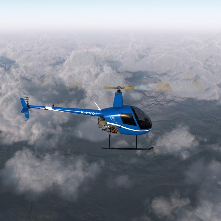 3D Helicopter Robinson R22 model