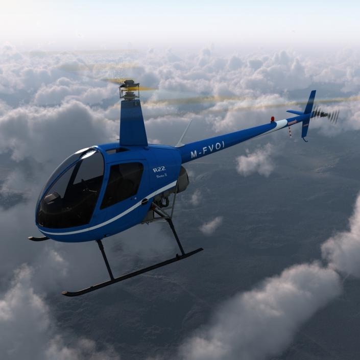 3D Helicopter Robinson R22 model