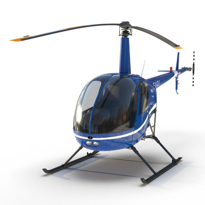 3D Helicopter Robinson R22 model