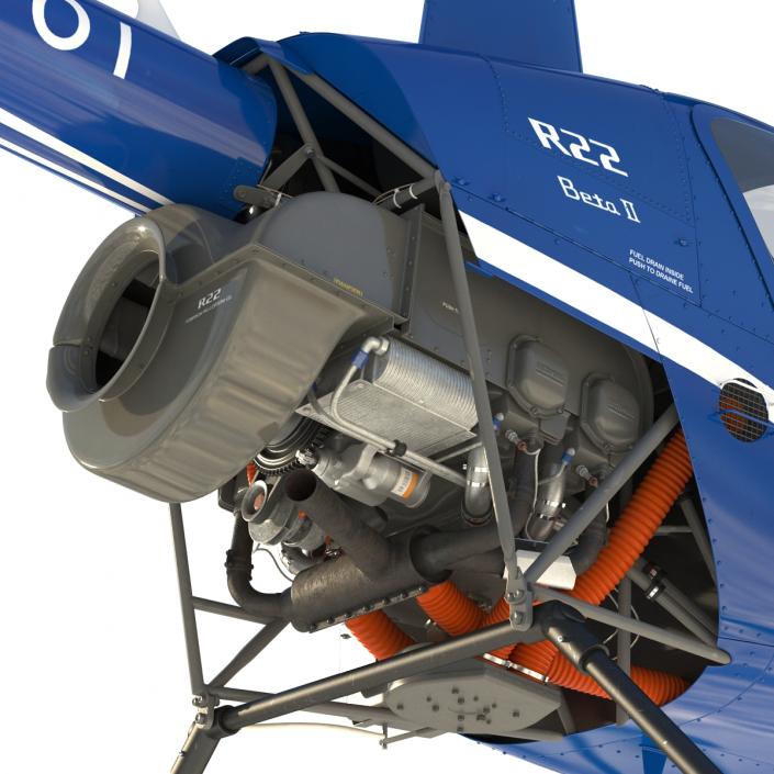 3D Helicopter Robinson R22 model