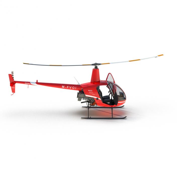 Helicopter Robinson R22 Red 3D