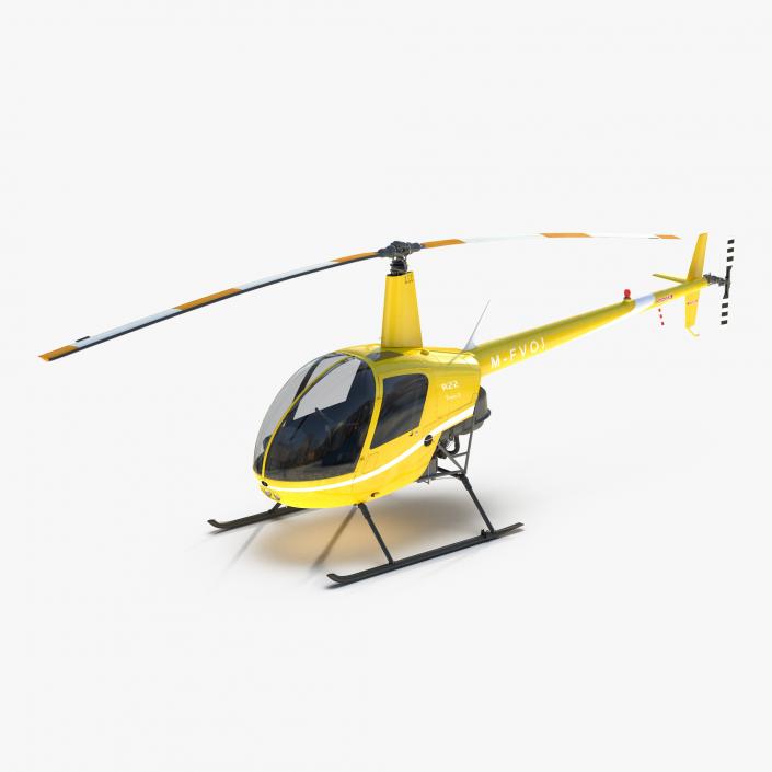 3D model Helicopter Robinson R22 Yellow