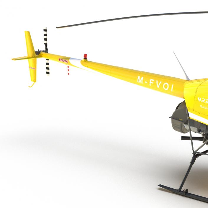 3D model Helicopter Robinson R22 Yellow