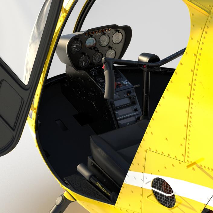 3D model Helicopter Robinson R22 Yellow