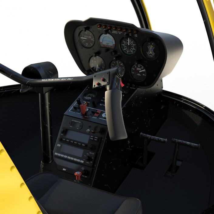 3D model Helicopter Robinson R22 Yellow