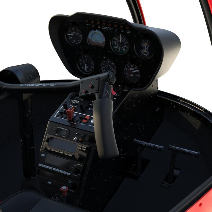 Light Helicopter Cockpit 3D model