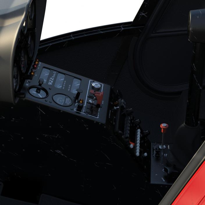 Light Helicopter Cockpit 3D model