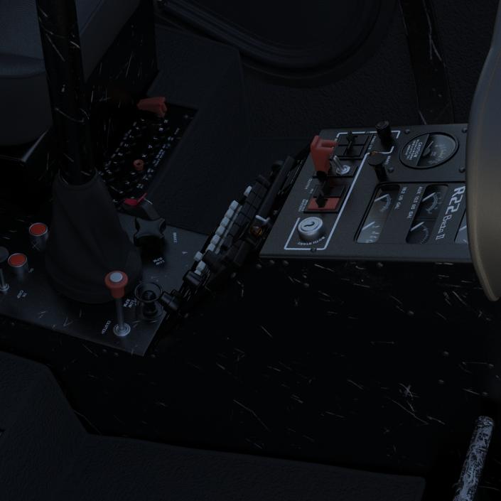 Light Helicopter Cockpit 3D model