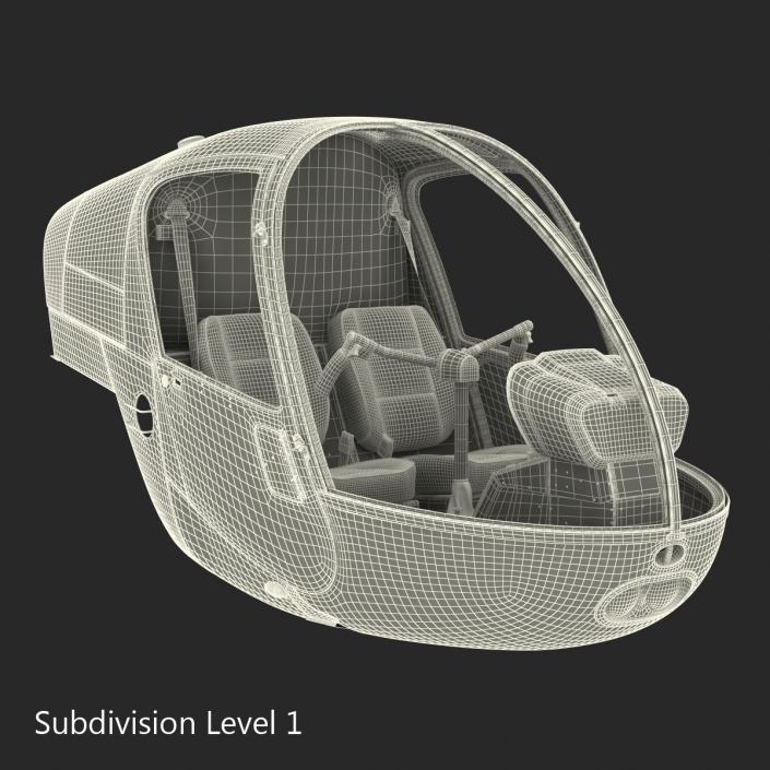 Light Helicopter Cockpit 3D model