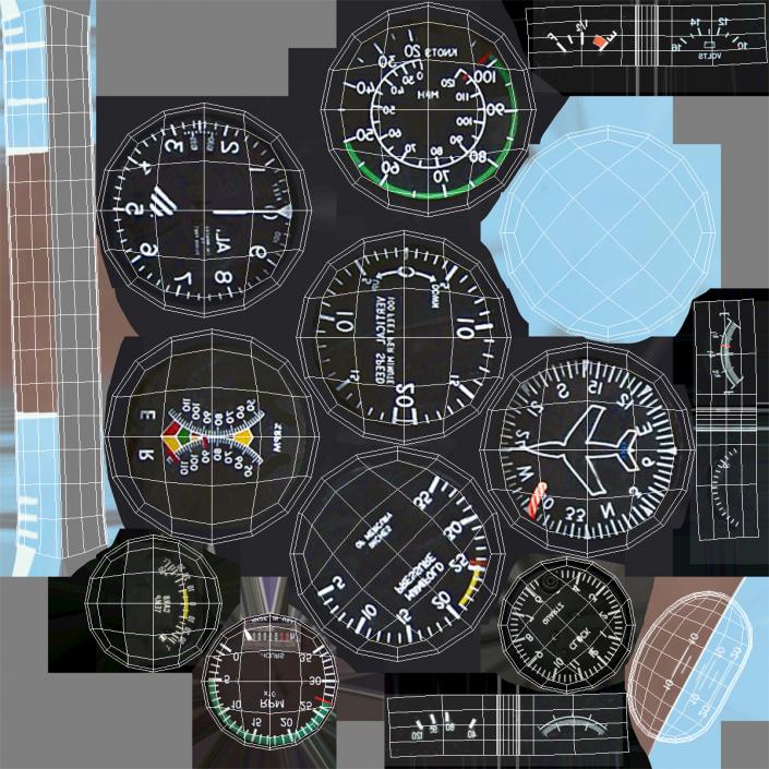 Light Helicopter Cockpit 3D model