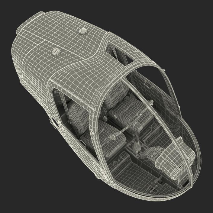 Light Helicopter Cockpit 3D model