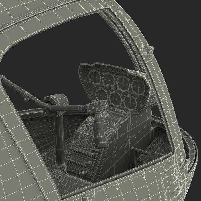 Light Helicopter Cockpit 3D model