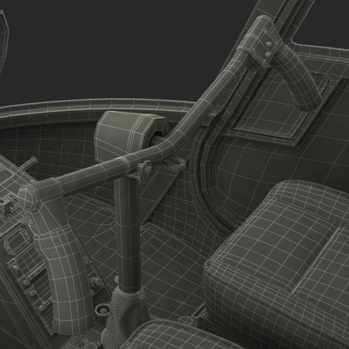 Light Helicopter Cockpit 3D model