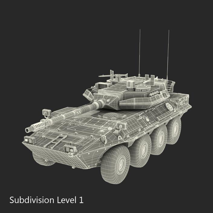 Wheeled Tank Destroyer B1 Centauro 3D model