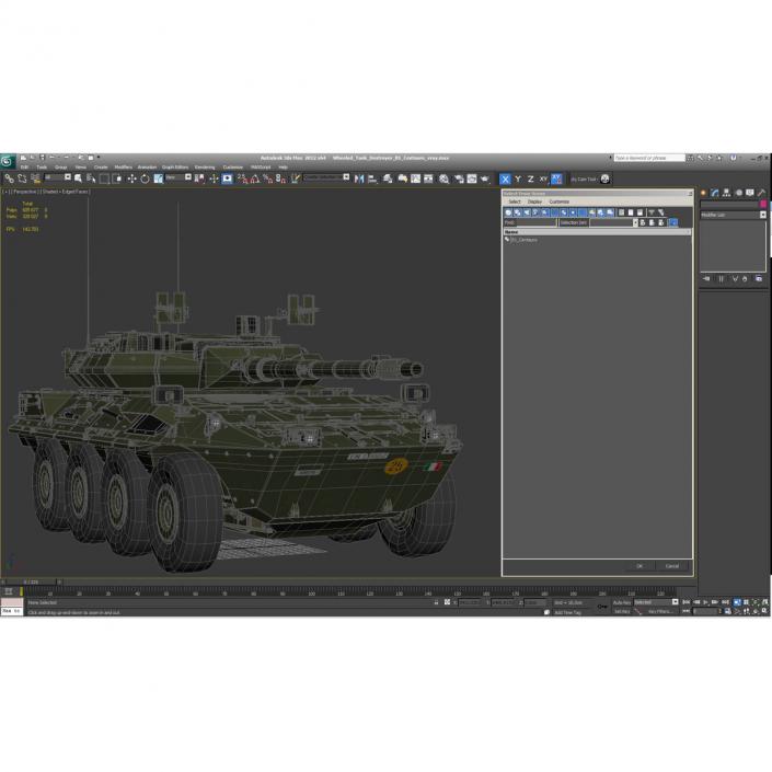 Wheeled Tank Destroyer B1 Centauro 3D model