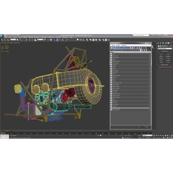 3D Light Helicopter Engine model