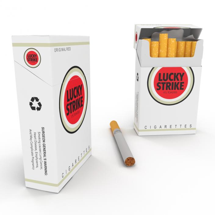 Cigarettes Lucky Strike Collection 3D model