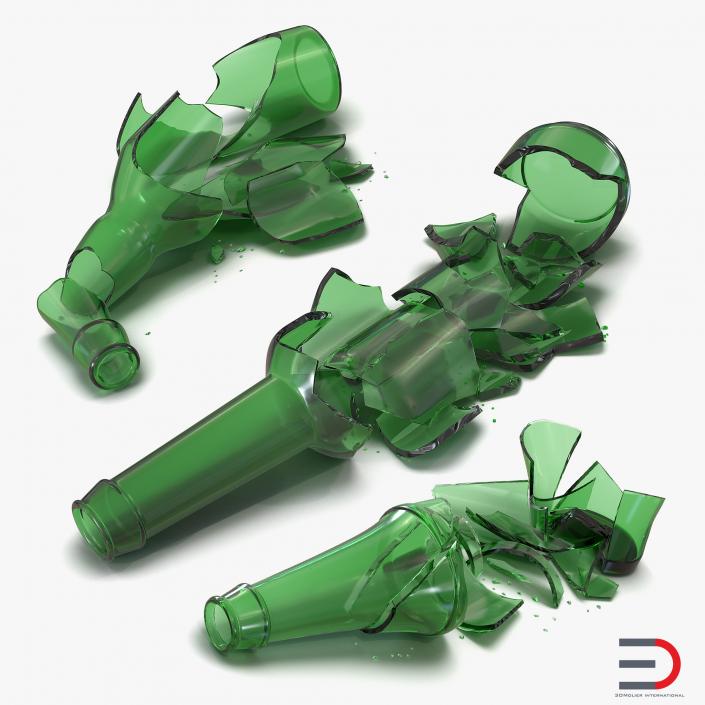 3D model Broken Beer Bottles Collection