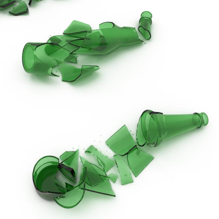 3D model Broken Beer Bottles Collection