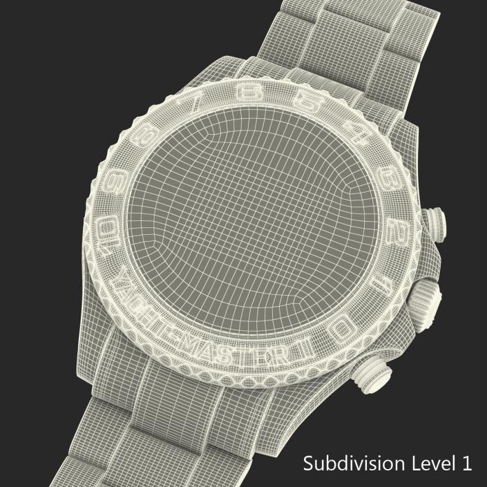 3D Rolex Yachtmaster II Oyster Steel model