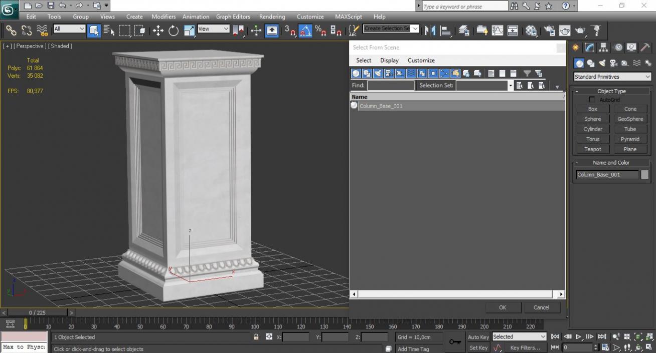 3D Column Base Greco Roman model