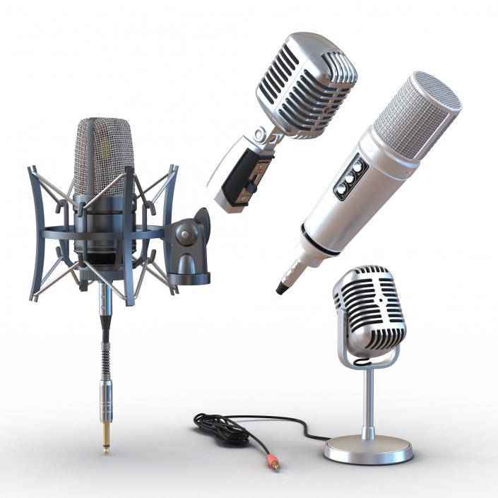 Studio Microphones Collection 3D model