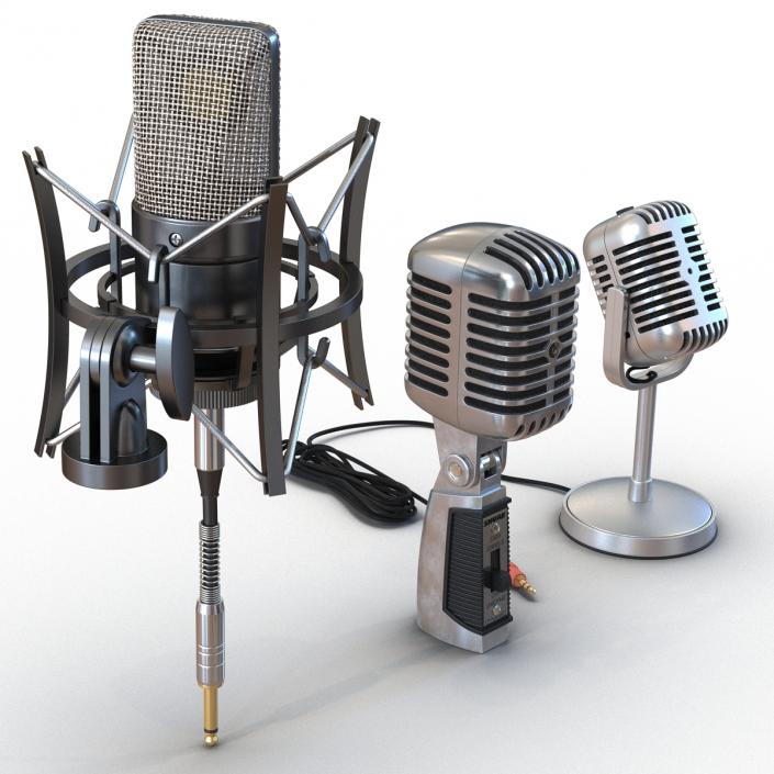 Studio Microphones Collection 3D model