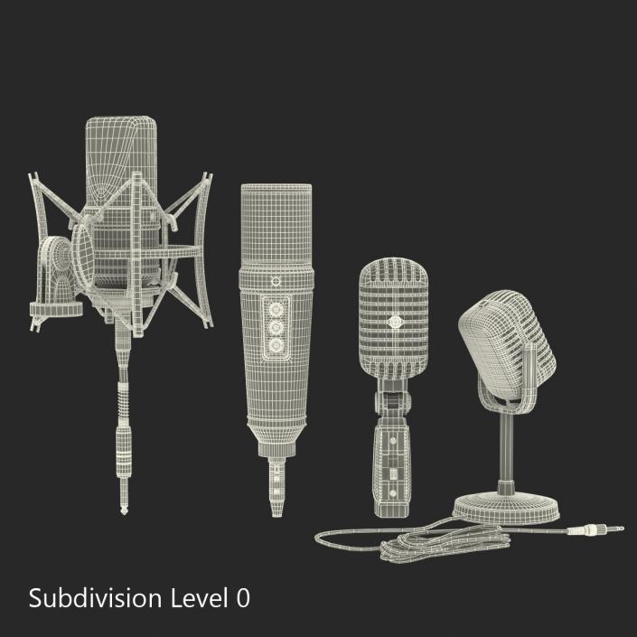 Studio Microphones Collection 3D model