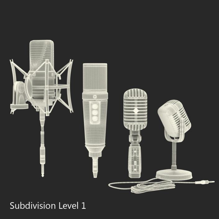 Studio Microphones Collection 3D model